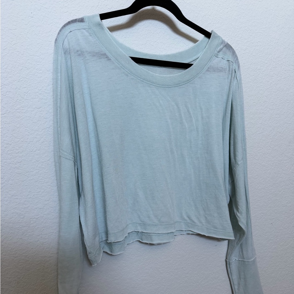 Free People Light Blue Long Sleeve Top